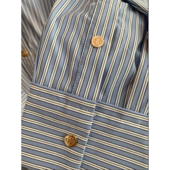 Maje Blue and White Striped Shirt Dress Medium (38) - Picture 6 of 12